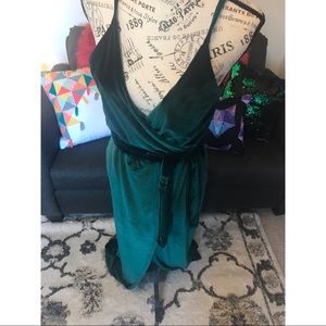 BOOHOO Velvet Wrap Style Dress